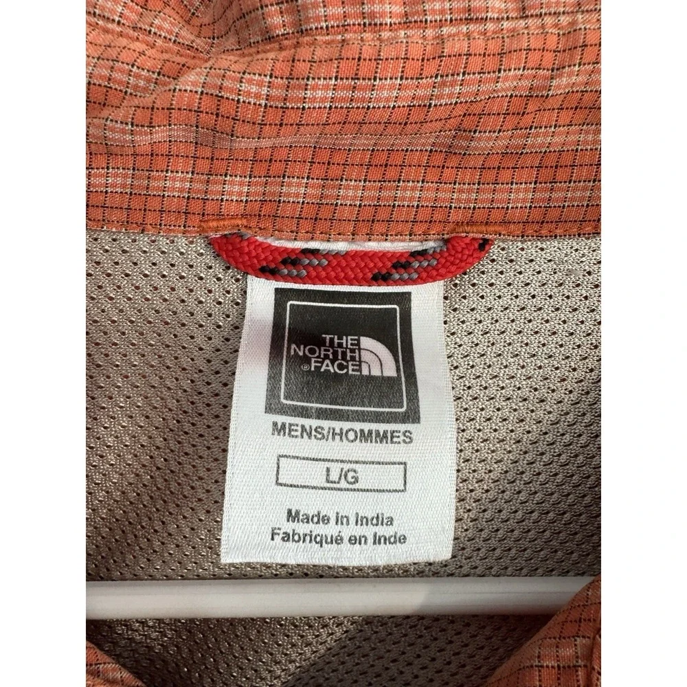 The North Face Men's Long Sleeve Button Shirt Large Orange Hiking Soft Outdoor‎